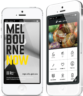 Melbourne Now App screens