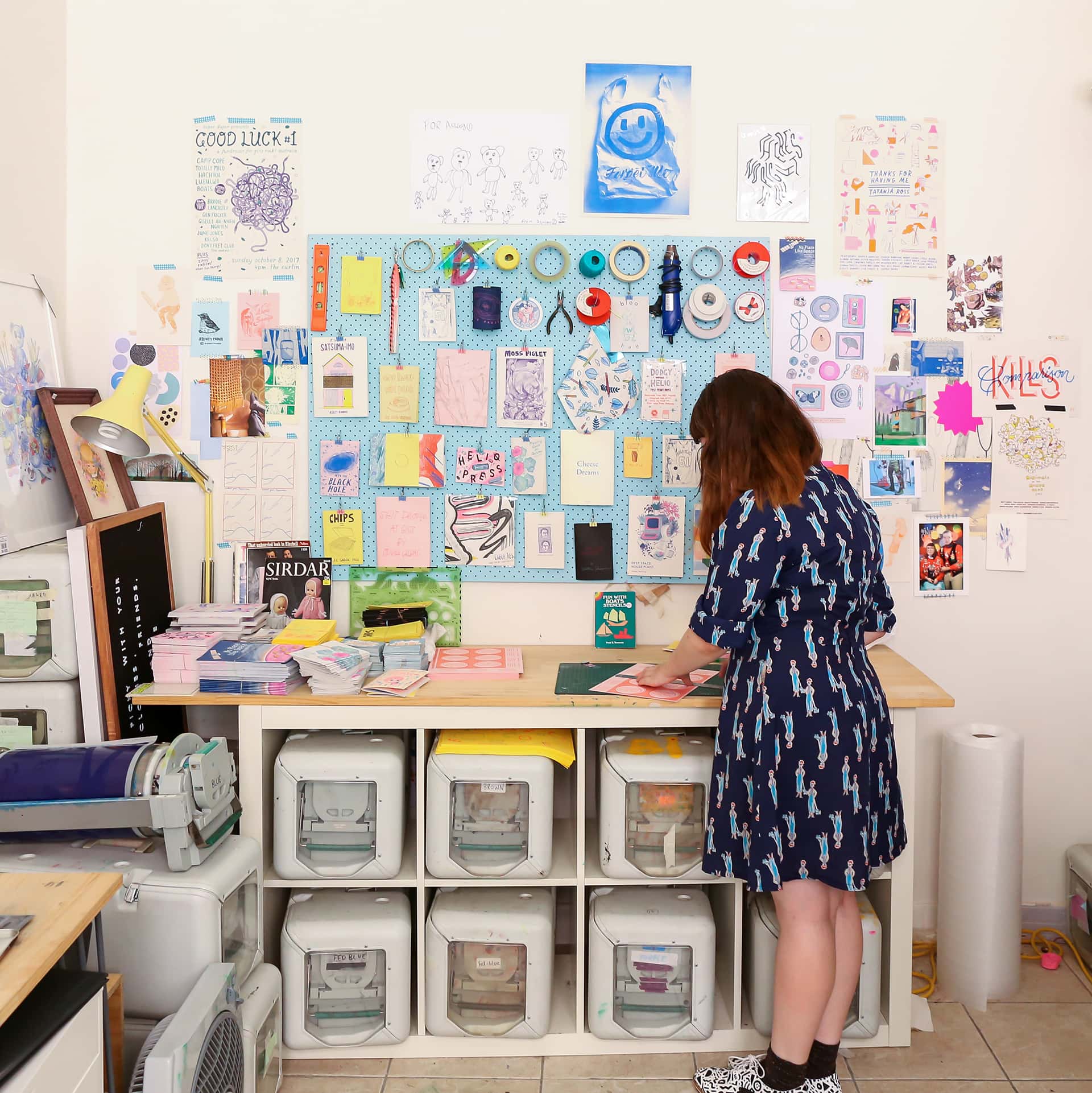 Ashley working in her studio. Photo by Tatanja Ross.