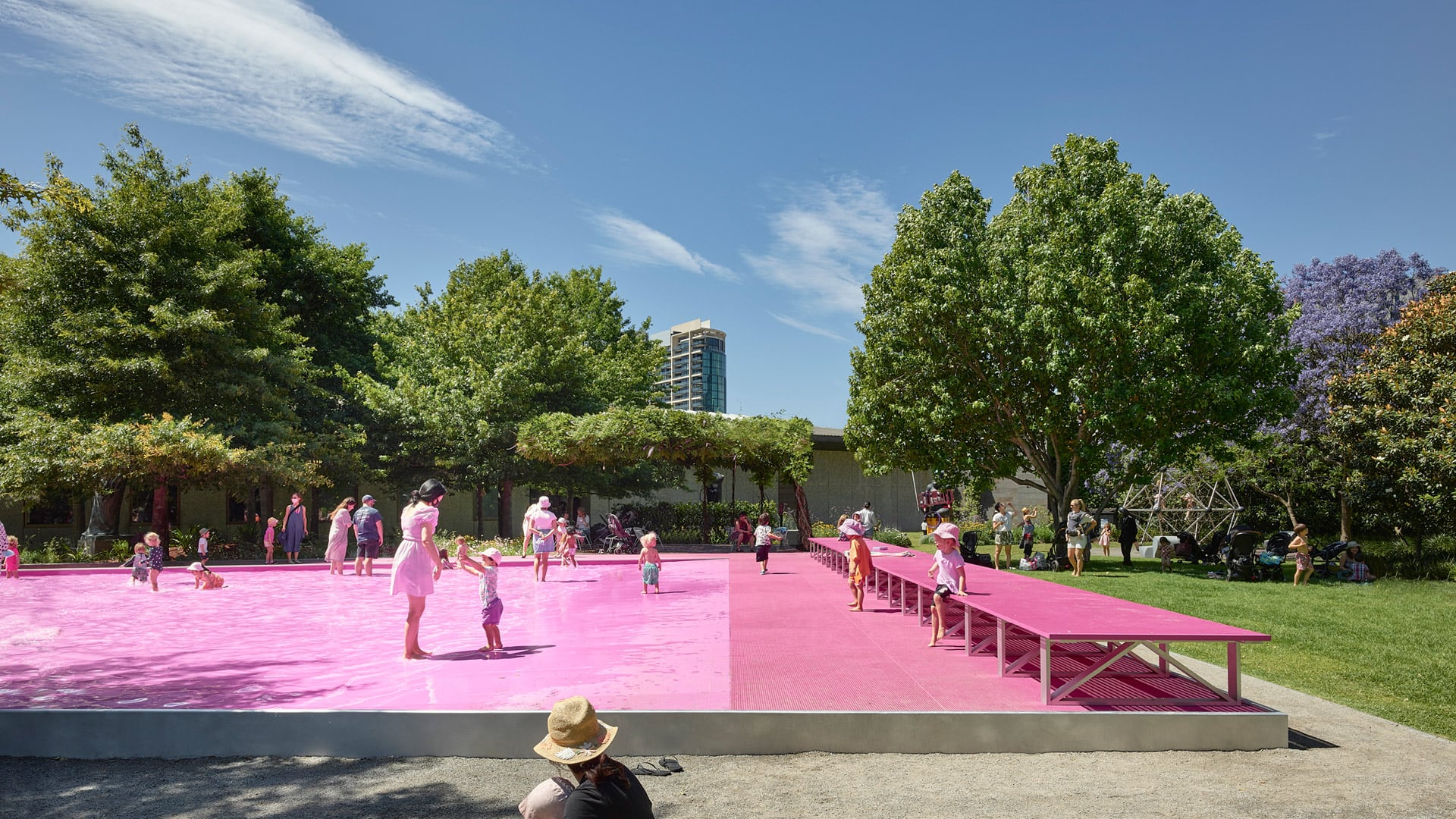 Installation view of NGV Architecture Commission 2021 <em>pond[er] </em> by Taylor Knights and James Carey at NGV International, Melbourne. <br /> Photo: Derek Swalwell
