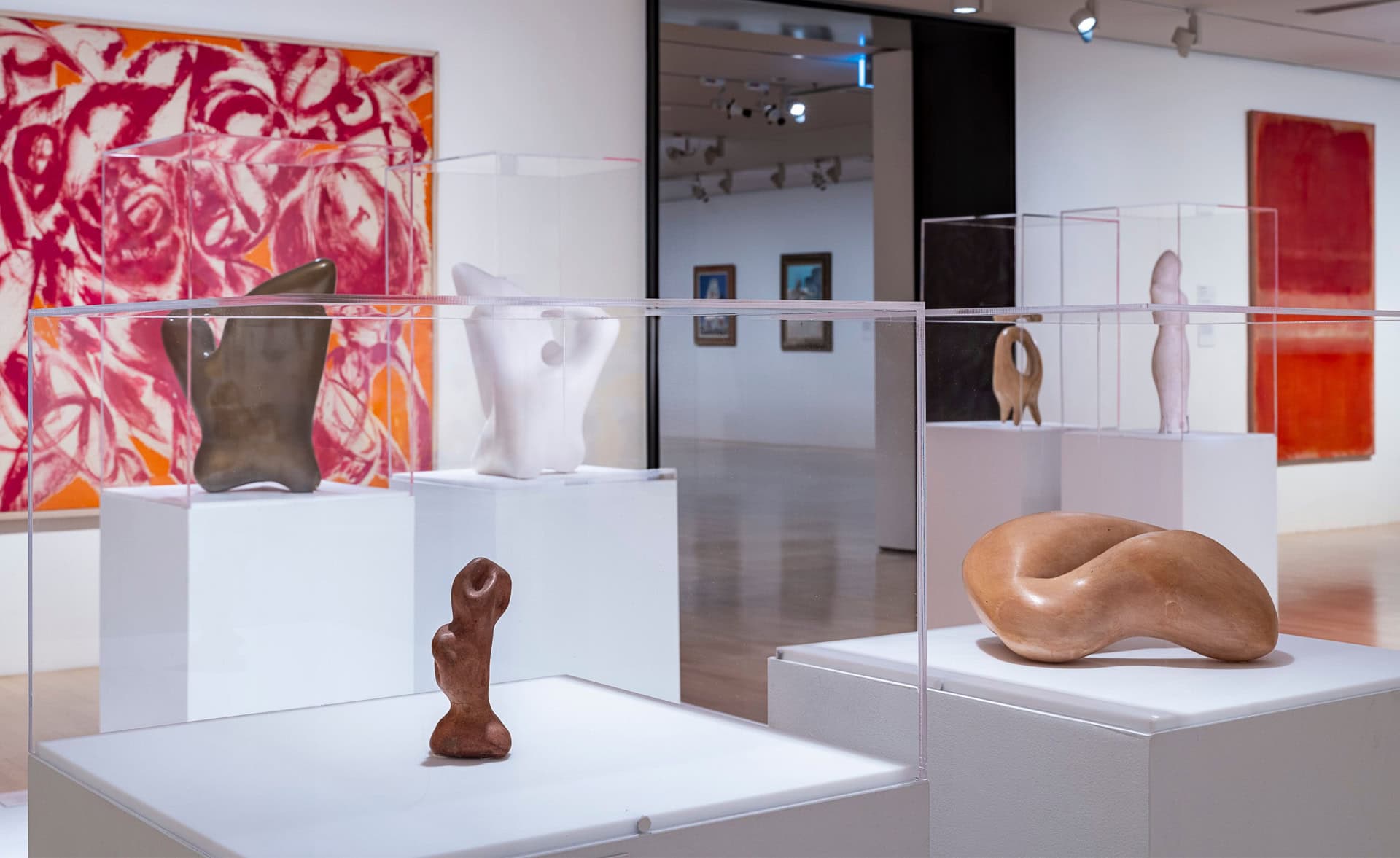 Installation view of Hans Arp works, generously gifted by the artist’s estate Stiftung Arp e.V., on display at NGV International. Photo: Garry Sommerfeld